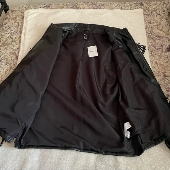 Forever 21 Oversized Fringe Studded Faux Leather Jacket ✨ - Picture 6 of 9